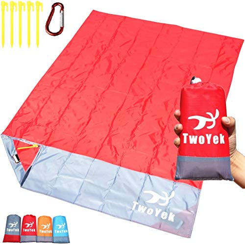 Outdoor Beach Blanket Picnic Mat - Lightweight Compact Portable Pocket Waterproof Sand Proof