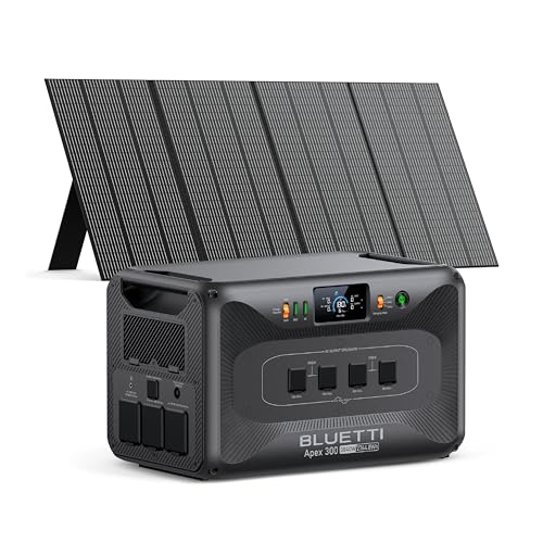 Image of BLUETTI Apex 300 Solar Generator with 350W Solar Panel, 2764.8Wh LFP Battery Backup with 6 3840W AC Outlets (7680W Surge), 120V /240V Dual Voltage, Ideal for Camping and Off-Grid Living