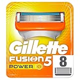 Gillette Fusion 5 Power Lamette di Ricarica per Rasoio da Uomo, Confezione da 8 Lamette di Ricambio