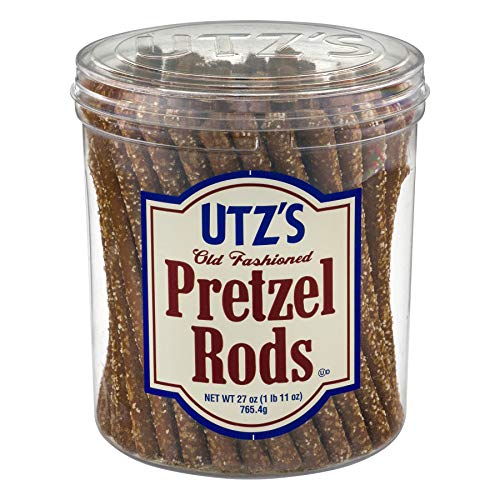 Utz Old Fashioned Pretzel Rods - 27 oz. Barrel - Thick, Crunchy Pretzel Rod, Perfect for Dipping and Snacks, Zero Cholesterol Snack Food