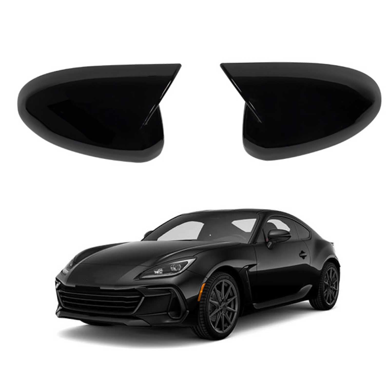 PAPEP Door Mirror Cover Caps for Subaru BRZ 2022, Left Right Side Wing Rearview Mirror Cover Lid 2 Pieces Exterior Styling Accessory,Glossy black