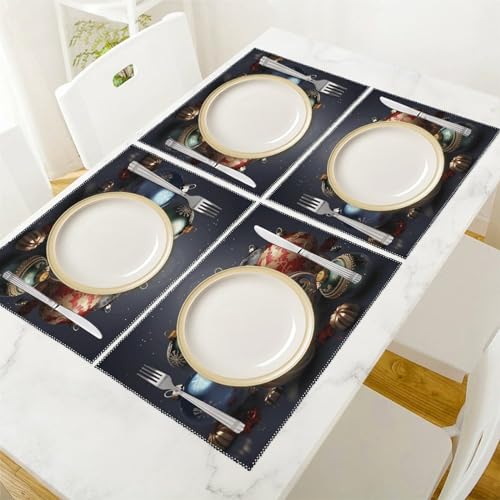 Set de table lavable pour table salle à manger imprimé Noël - 6