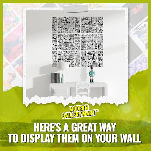 Image of MODERN GALLERY MART Pack of 54 Anime Manga Wall Collage Kit Posters - 4 x 6 Inches Posters for Wall Decoration - Glue Dots Included