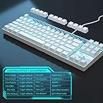 MageGee Mechanical Gaming Keyboard with Blue Switch, Compact 87 Keys Wired Computer Keyboard for Windows Laptop PC Gamer, LED Ice Blue Backlit, White - Image 5