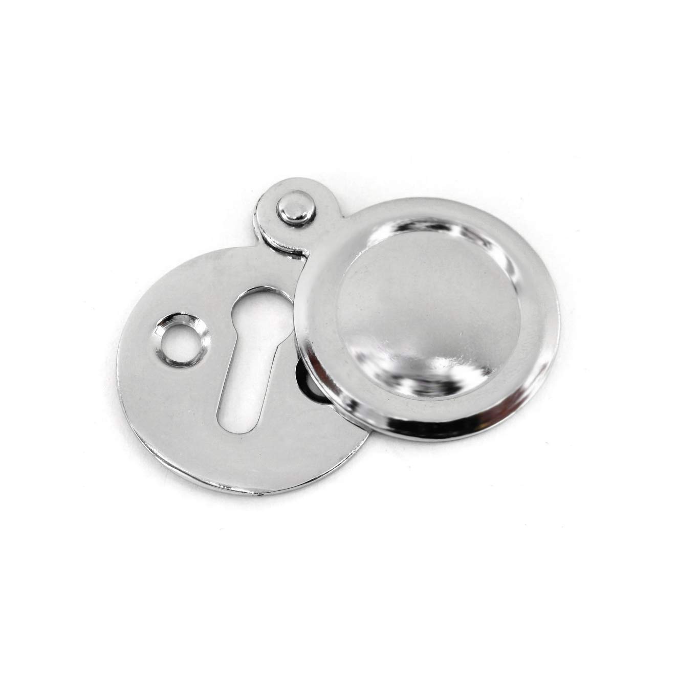 Securit 2 X Chromed Victorian Key Lock Cover Plate Escutcheon