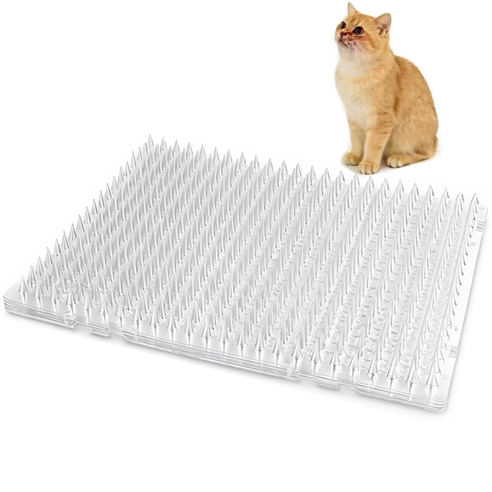 Katzenabwehrmatte für Katzen, 33 x 40 cm, für drinnen und draußen, transparent, 10 Packungen