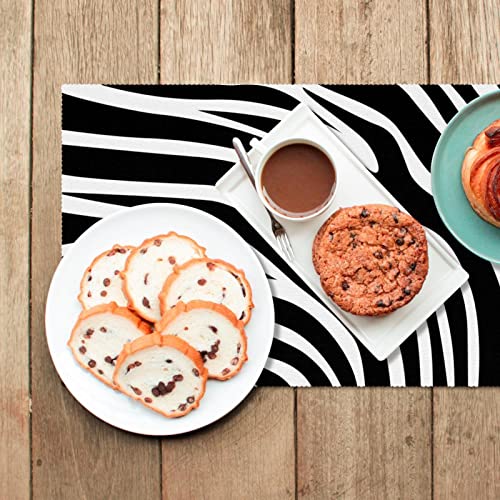 Set de table zébré antidérapant et lavable pour décoration de table moderne