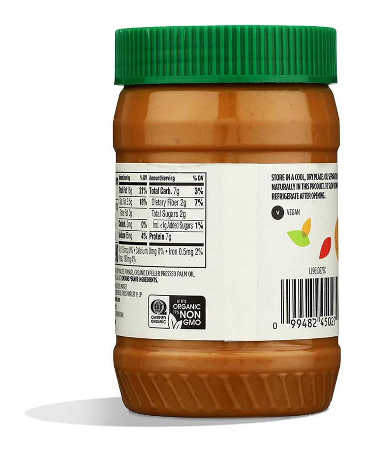 Image of 365 by Whole Foods Market, Organic Crunchy Peanut Butter Spread, No Stir, 16 Ounce