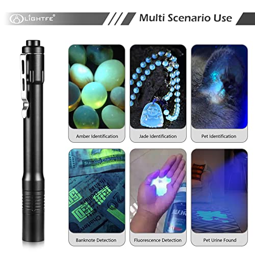 Lightfe Black Light D11A 395Nm Uv Flashlight With Lg Led Source, Max.3000Mw Power Output For Uv Glue Curing Uv Light, Rock And Mineral Detection, Pet Urine Detector Light, Ac Leak Detector #TOP6