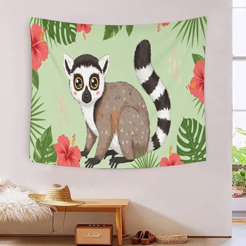 Tapisserie Lemur 3D effet visuel bluffant MJFCoin tissu mural 180x230