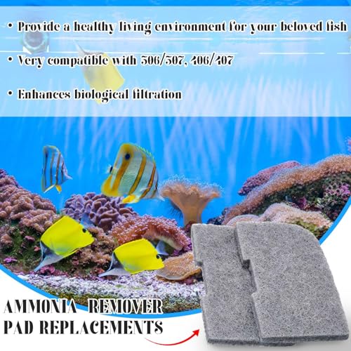 Image of Threlaco 20 Pack Compatible with Fluval 307 /407 /306 /406, Nitrite Remover Pad Aquarium Filter Replacement Pads for Fish Tank (Nitrite Remover)