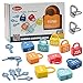 FUQUN Montessori Lot de verrous numériques éducatifs avec clés et jouets d'appariement pour enfants de 3 ans et plus