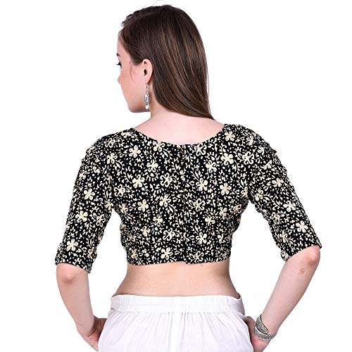Image of Fressia Fabrics Pure Cotton Kalamkari Print Readymade Saree Blouse for Women