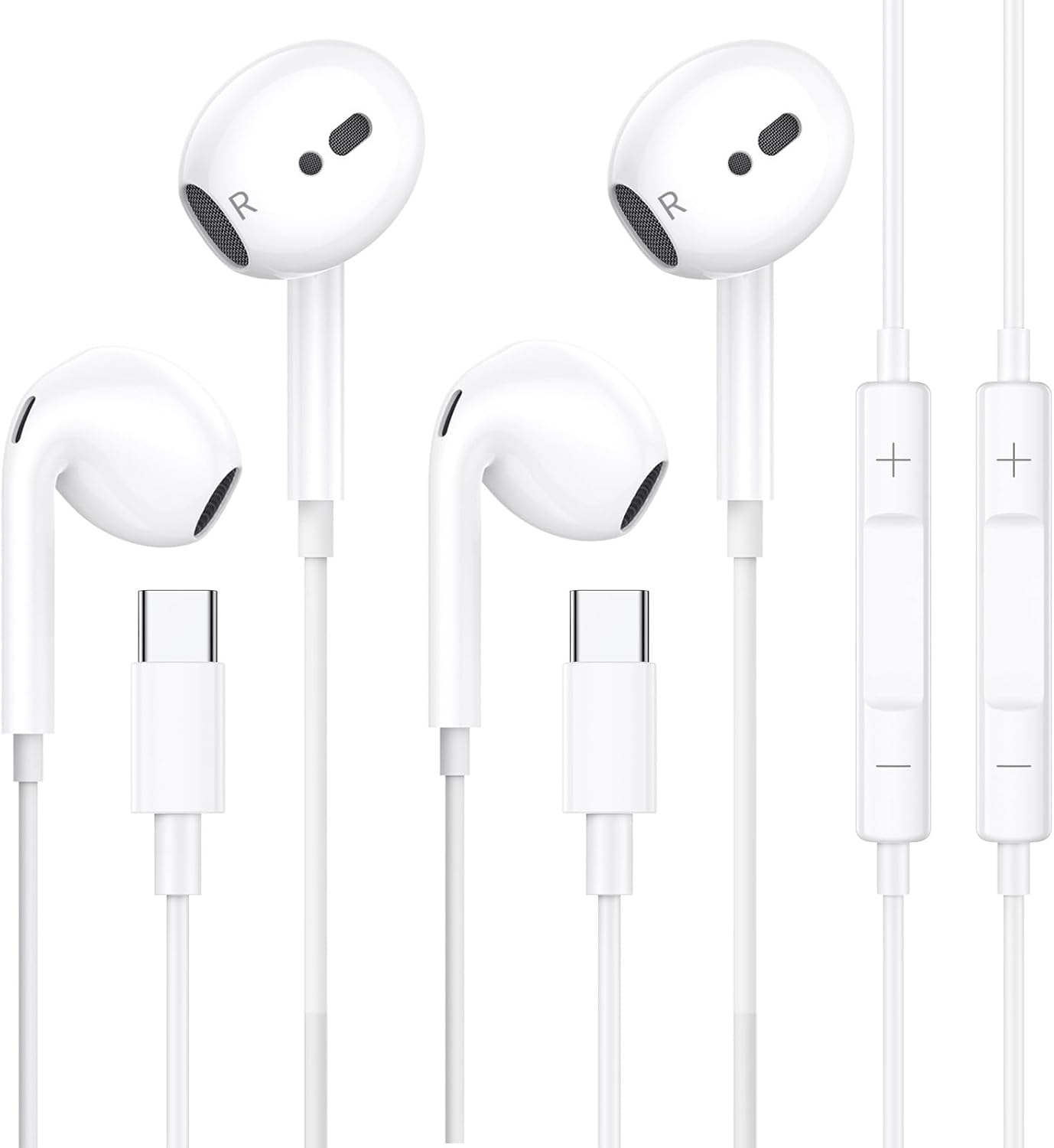 iPhone17 16 15 Kopfhörer mit Kabel, USB C Kabelkopfhörer für iPhone 16 15 17 Plus/Pro/Max/Air, In Ear Ohrhörer HiFi Stereo mit Mikrofon USBC Kopfhörer für iPad Pro Mini/Samsung S25 S24 Ultra/Pixel usw