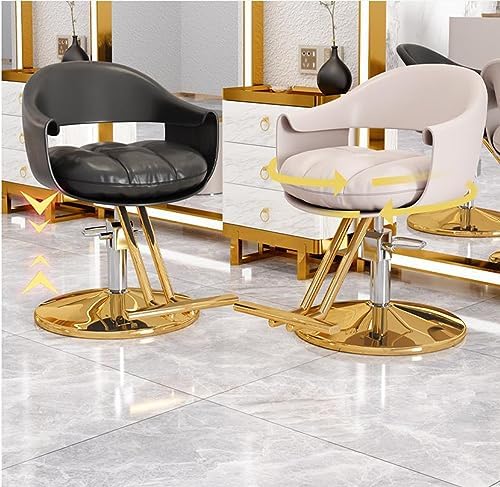 Professional Hydraulic Salon Chair - 360° Swivel, Adjustable Height, Ideal for Barbers, Hair Stylists & Home Beauty Use - Durable & Comfortable Design