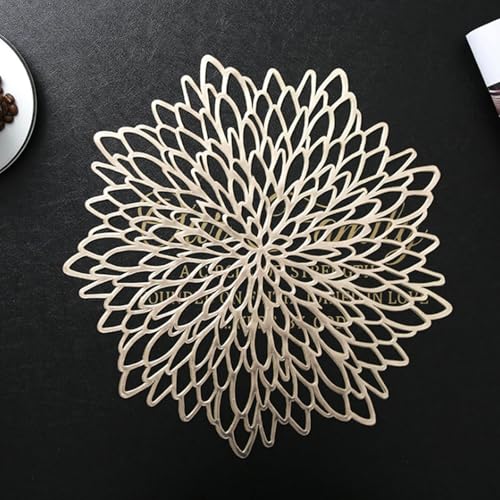 Napperon cuisine fleur creuse dorée Beydodo idéal pour décorer vos tables de fête en famille