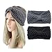 Produktbild Alyphiin Stirnband Damen Herbst Winter Häkeln Gestrickt Haarband Damen Bogen Dehnbares Haarbänder Mädchen mit Knoten 2 Stück