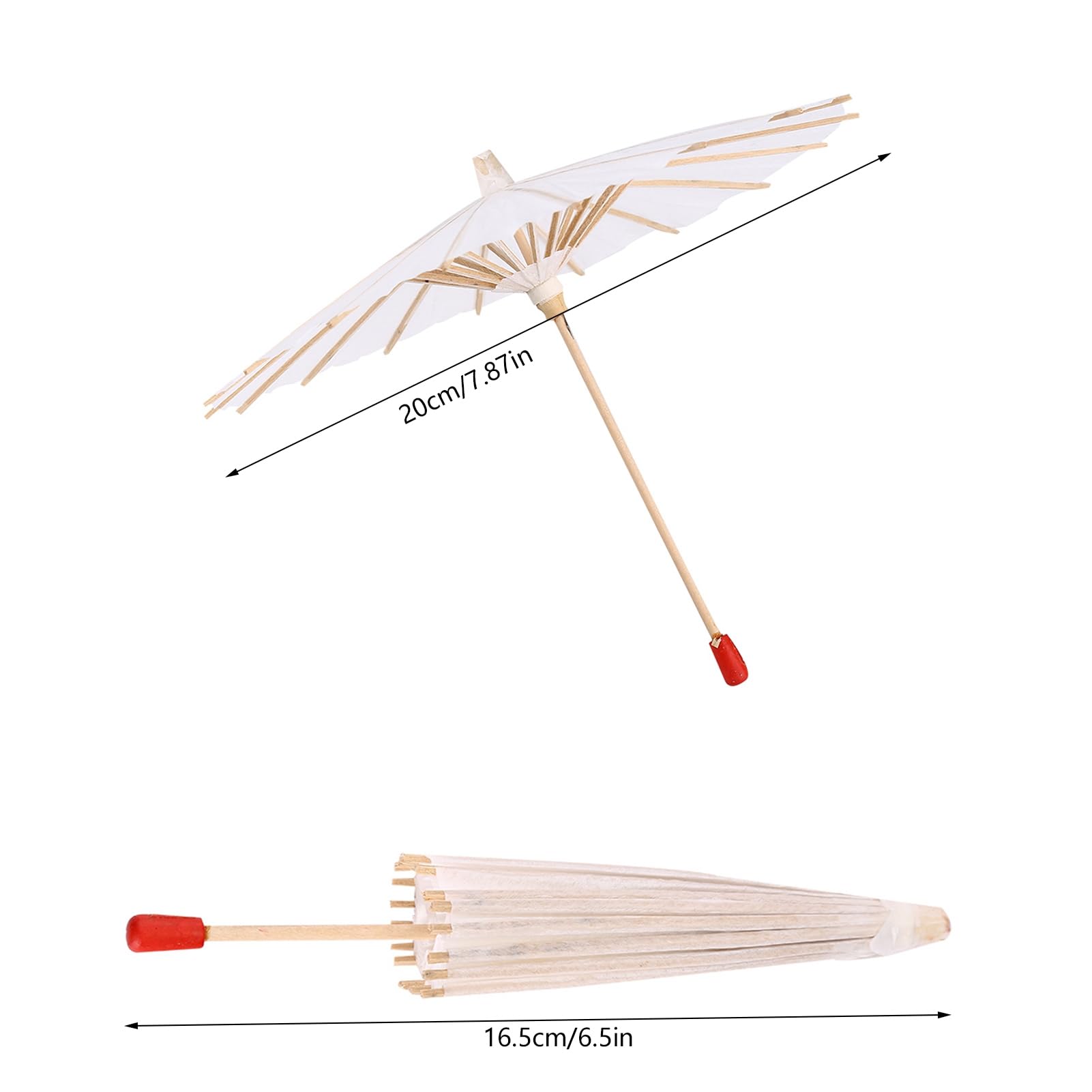 Ombrelle Chinoise Fait à La Main Blanc 20cm Parapluie en Papier Décoratif Mariage