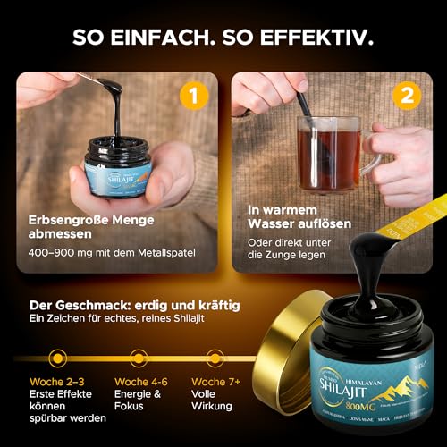 100% Shilajit Original 800MG, 5-in-1 Himalaya Shilajit, Insgesamt 100g – Ansicht 6