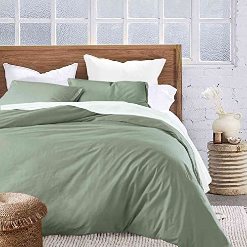 Etdiffe Sage Green Full Comforter Set, 3 Piece Aesthetic Modern Bedding Set - All Season Farmhouse Soft & Lightweight Microfiber Down Alternative Comforter Bed Set With 2 Pillow Shams For Women Men #TOP1