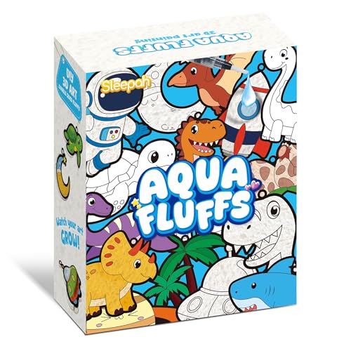 Aqua Fluffs Mess-Free 3D Puffs Art Kit for Kids Double-Sided Craft Set Kit