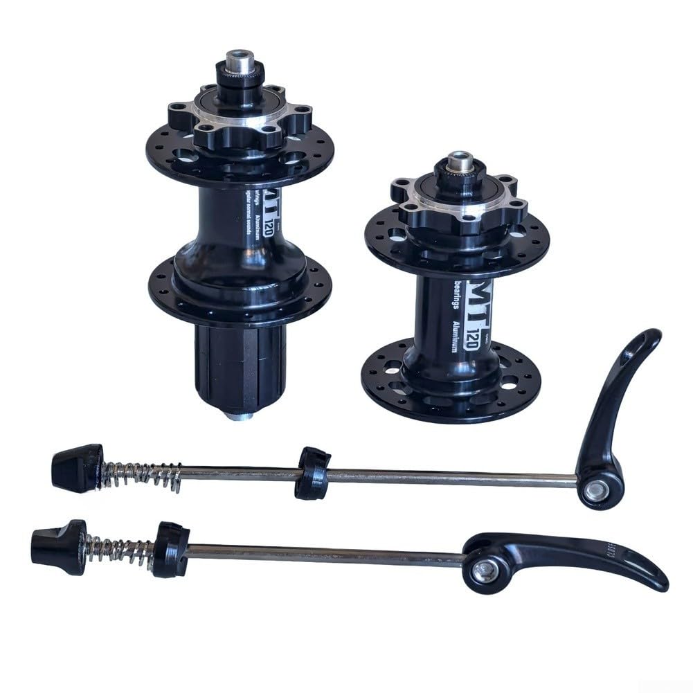 Besttoolifes Set mozzo bicicletta anteriore posteriore 100mm e 135mm | Mozzi bici in lega di alluminio con cuscinetti sigillati, per cassetta HG 11/12 velocità, freno a disco a 6 bulloni