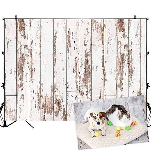 Allenjoy 7x5ft White Wood Wall Backdrop Newborn Photography Props Baby Cake Smash Photo