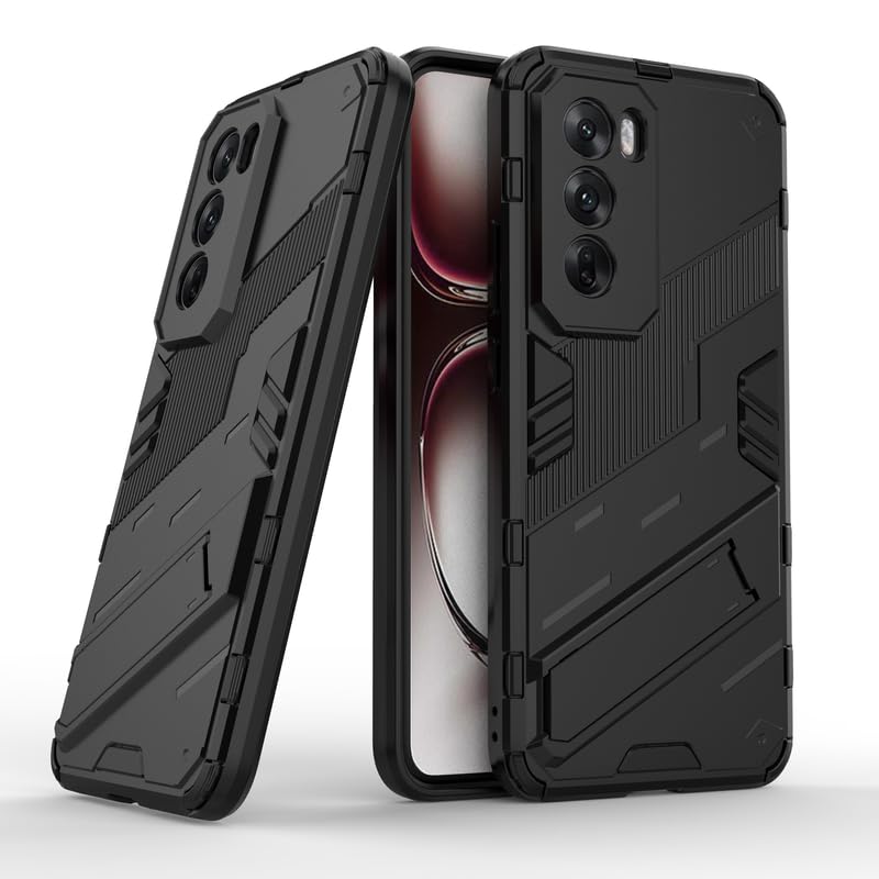 Prime Retail Rugged Hard Back Case Cover for Oppo Reno 12 Pro 5G - Military-Grade Armor with Screen & Camera Guard, Dual-Layer Shockproof Design, Raised Edges, and Built-in Kickstand - Obsidian Black (B0DDCTWYXB) Amazon Price History, Amazon Price Tracker