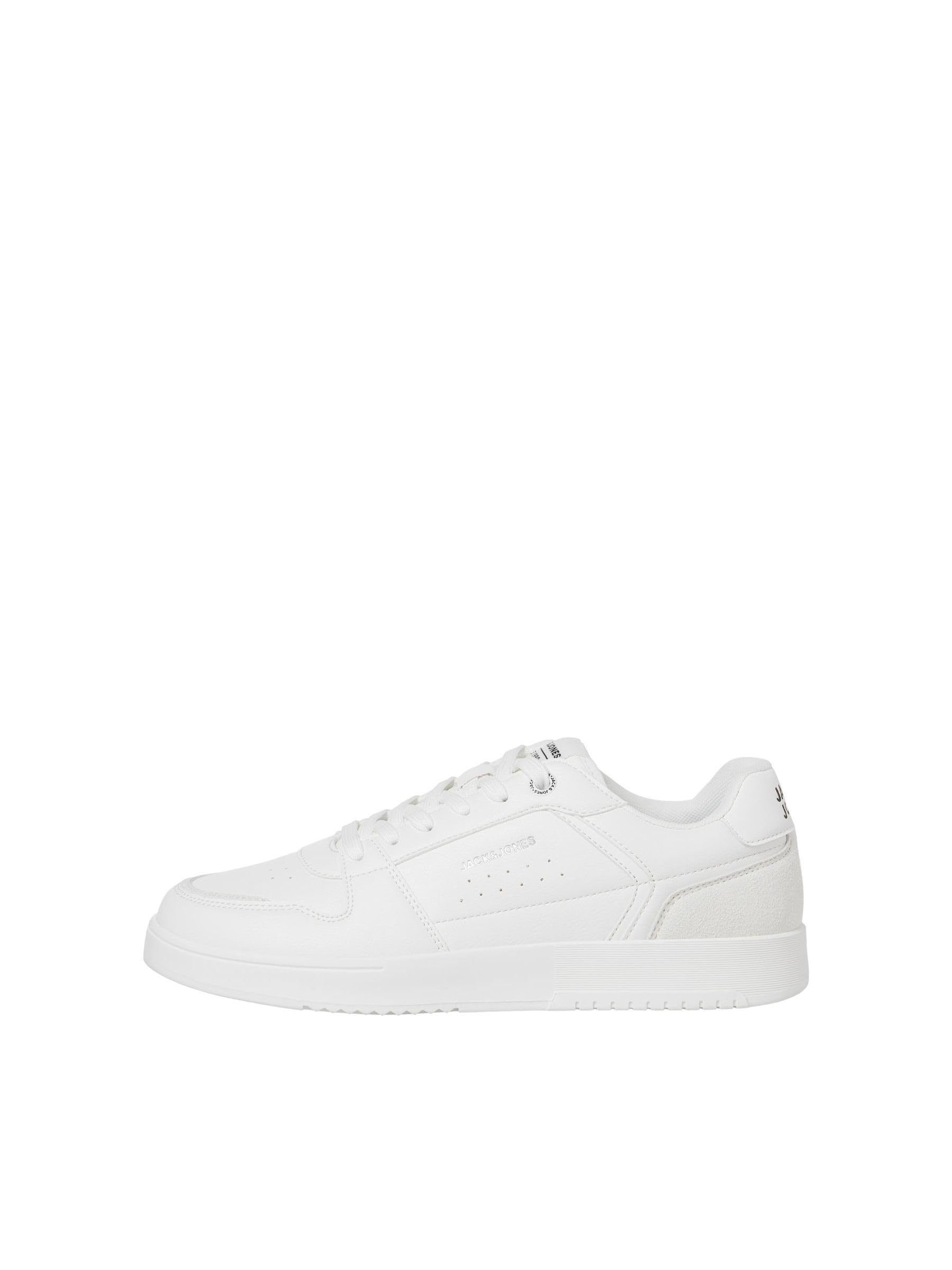 Jack & Jones Men's White Ealing Synthetic Silver Trainers Uk Size 9