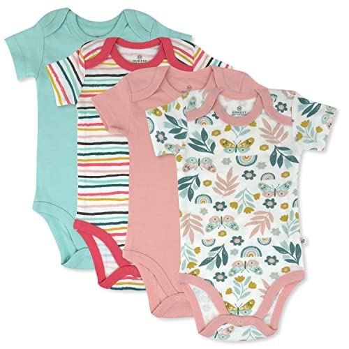 Image of HonestBaby Unisex Baby Multipack Short Sleeve Bodysuits One-Piece 100% Organic Cotton