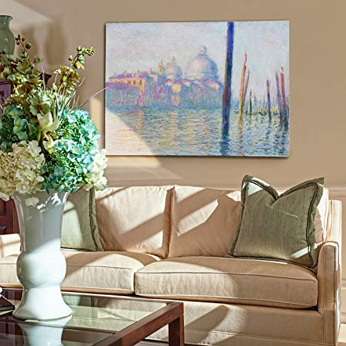 Monet Wall Art Collection Canvas Grand Canal In Venice, 1908 01 Prints Wrapped Gallery Wall Art | Stretched And Framed Ready To Hang, 24X32 #TOP2