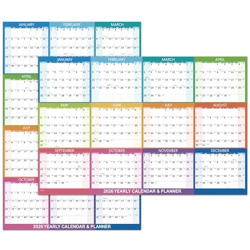 2026 Dry Erase Calendar - Dry Erase Wall Calendar 2026, Yearly Wall Calendar, Jan. 2026 - Dec. 2026, 34.6