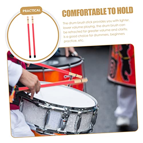 Par de baquetas para percusión con mango de bambú y cepillo miniatura 4