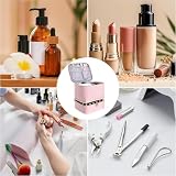 Dexpally Pojemnik do przechowywania lakierów do paznokci, dwuwarstwowy, przenośny, na 30 butelek, lampkę do paznokci i lakier do paznokci, akcesoria Rangement Vernis a Ongle