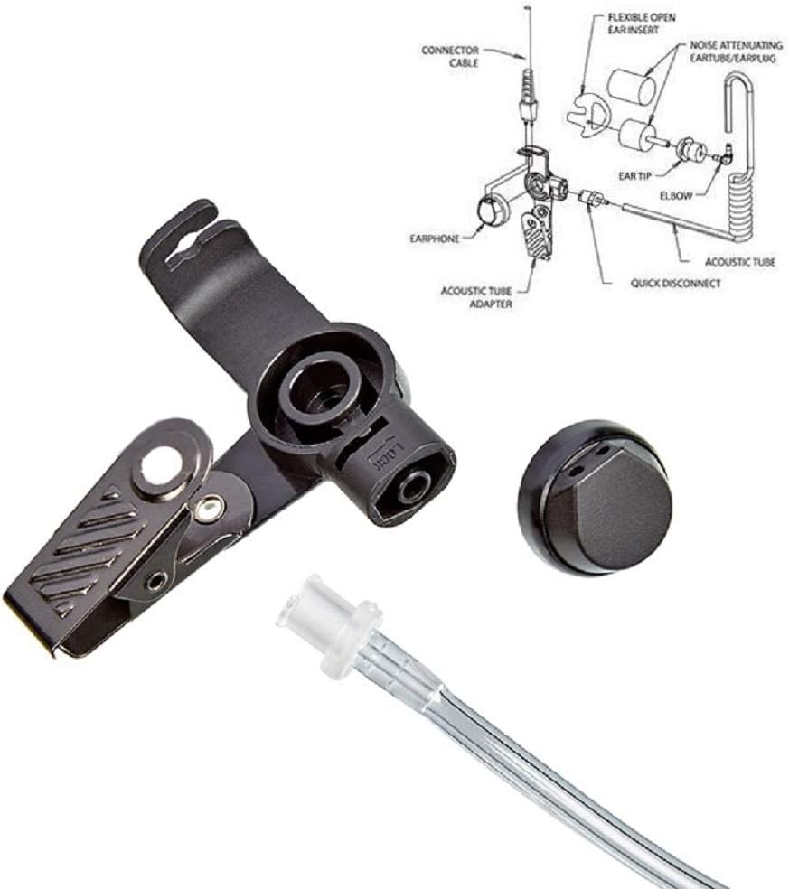 Bingle 2 Pin Covert Earpiece Headset for Kenwood with Air Acoustic Tube Push to Talk and Mic for HYT Puxing Wouxun Baofeng 2 Way Radio(MRT-KT2)
