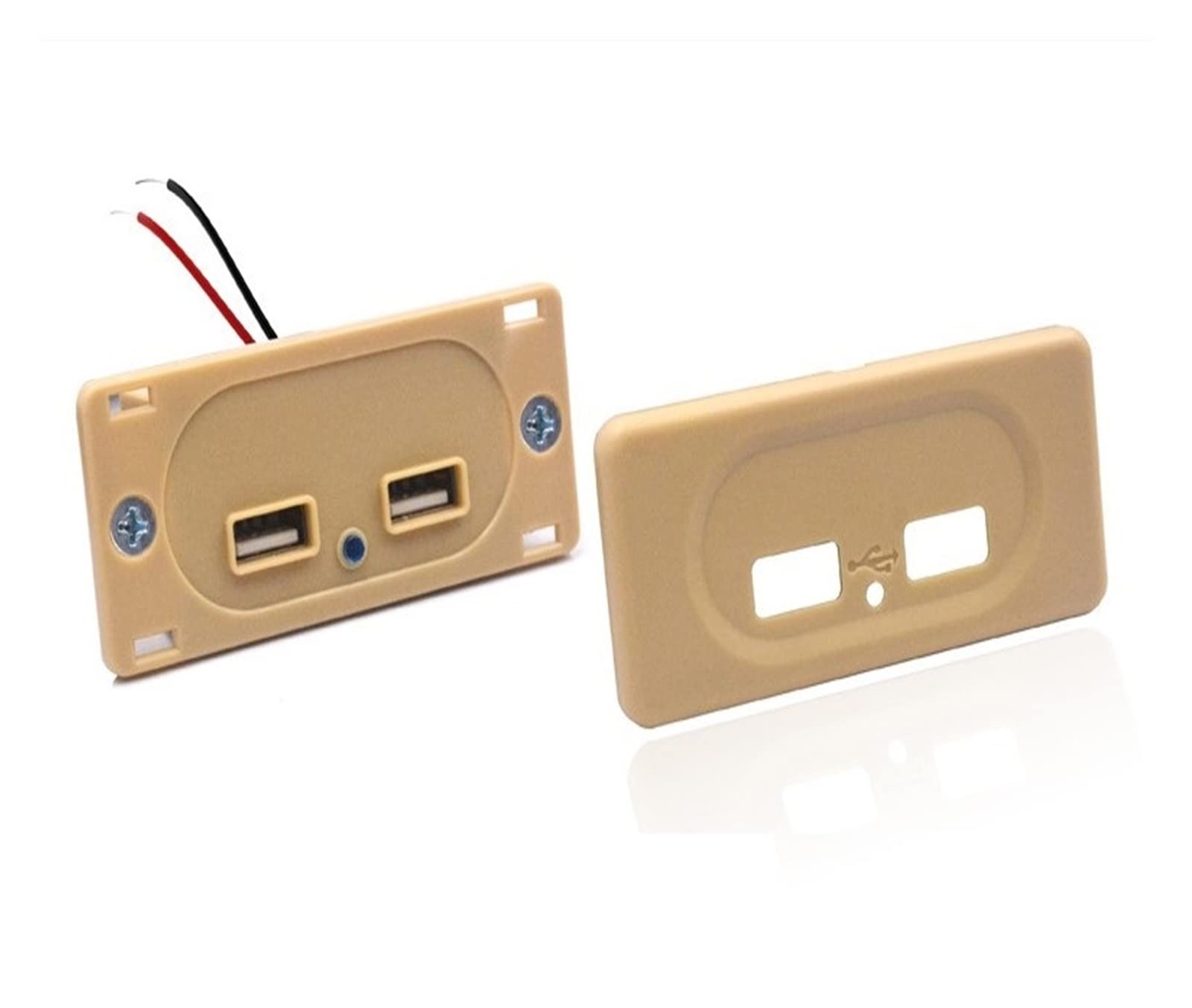 Car Charger Outlet Dual USB Output Ports Power Sockets 3.1A Charging Spare Parts Accessories for Camper Van RV Caravan Motorhome(Beige)