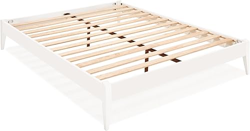 Miniatura 91 de Bme Dinkee - Base de cama de tamaño matrimonial sin cabecera, 15 pulgadas, minimalista y moderna, madera de acacia, 12 listones de madera para
