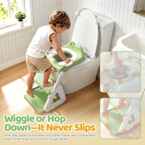 Orzbow Potty Training Seat with Step Stool, Toddler Toilet Seat with Ladder — view 4
