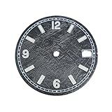ATOMUSERLY Orologio da 28,5 mm con quadrante modello meteorite 1 pezzo scala digitale visi luminosi verdi accessori for movimento NH35/NH36(Black)