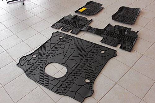 Jeep Wrangler Unlimited 4 Door Complete All Weather Floor Mat Set Mopar Oem #TOP2