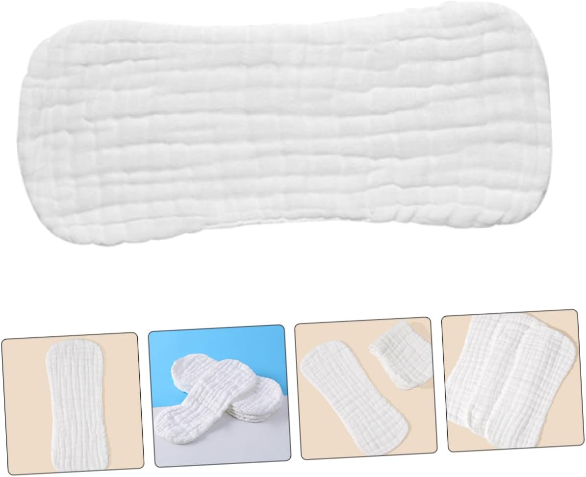 5pcs Cotton Diaper Pad for Newborns Washable Diaper Liners Organic Burp Cloths for Months Boy Pee Shield