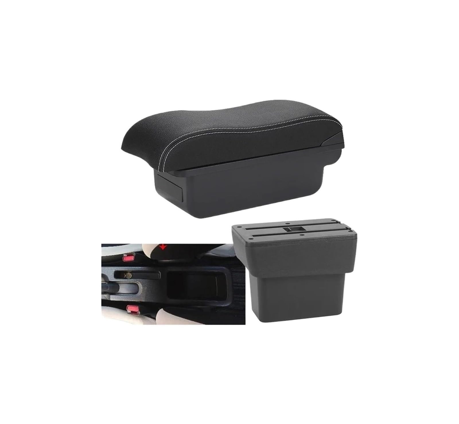 HCKCLMBMZW For Nissan For Note For EPower 2016-2022 Armrest Box Central Storage Dedicated Interior Retrofit Car Car Armrest Center Console(C3 Black White Nousb)