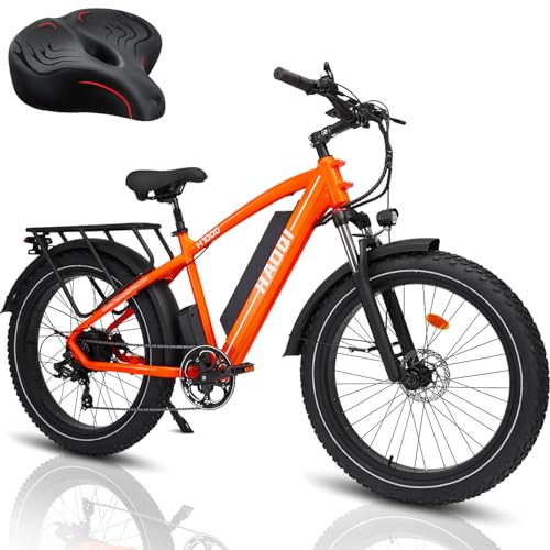 HAOQI Leopard Pro Electric Bike for Adults, Peak 1000W Geared Hub Motor 48V 20AH Removable Battery 26"*4" Fat Tire All-Terrain Ebikes Up to 28MPH & 80Miles Front Suspension 7-Speed UL Certified -  3