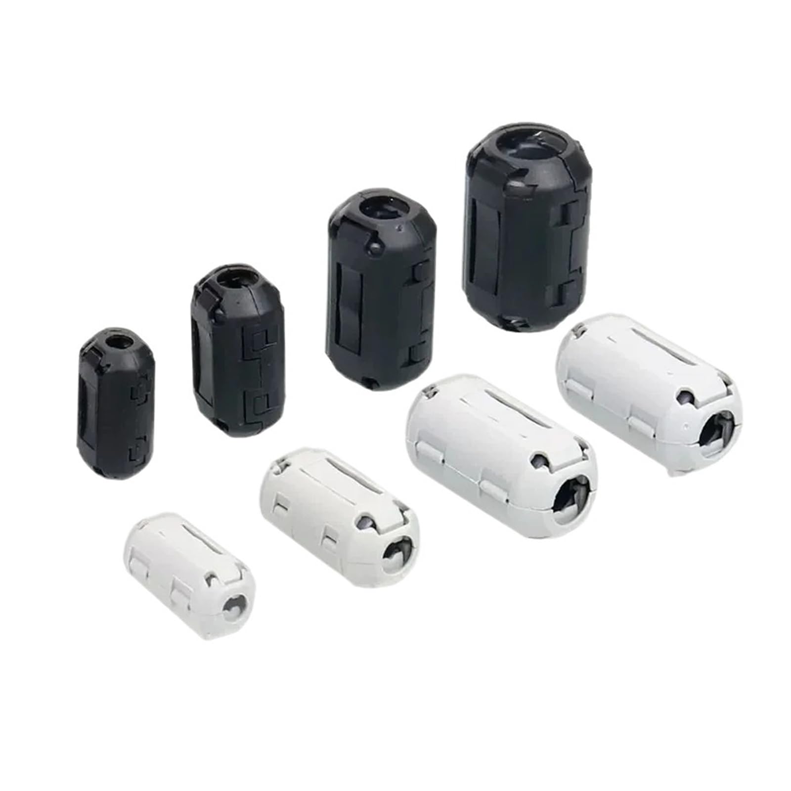 Filtro antirumore cavo EMI con perline di ferrite a scatto ID3.5/5/7/9/11/13/15mm 20 pezzi | Riduce le interferenze del segnale Design con blocco a scatto for cavi rotondi(5MM-ui1000)
