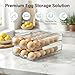 2 Tier Egg Holder for Refrigerator with Lid, Large Capacity Holds 36 Eggs in Clear Plastic Container Stackable Bin Organizer for Kitchen Storage, Refrigerator, Countertop