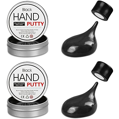JOYPRO Magnetic Slime Putty, Magnetic Space Putty Slime with Upgraded Magnet Toys for Kids Adults, Fidget Toy Stress Reliever Puddy Toys for Christmas Birthday Gifts Stocking Stuffers (2 Pack, Black)