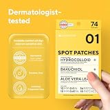 caraseoul Plastry na Pryszcze, 2 Rozmiary Hydrokoloidowych Plastrów na Trądzik na Krostki i Skazy, Bakuchiol i Aloes, Koreańska Pielęgnacja Skóry, Łatwy w Użyciu – Testowany Dermatologicznie (74 szt)