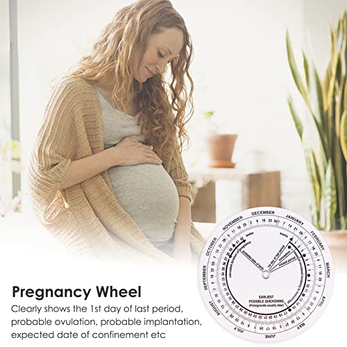 Image of FAMKIT Pregnancy Wheel 8Pcs Pregnant Due Date Calculator Pregnancy Wheel Badge Card for Doctors Midwives Nurses Pregnant Patients