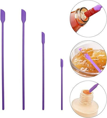 Miniatura 6 de Hemoton 1 juego de pequeños suministros, botella de vidrio cosmético con aberturas moradas, herramientas de loción antiadherentes para gotas de