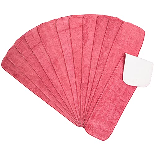 Arkwright Spray Mop Replacement Pads - (Pack of 12) Bulk Microfiber Flat Dry and Wet Refill Mop Pads Floor Cleaning, Compatible with Bona and Rubbermaid, Fits All Mop Heads, 24 in, Red -  Arkwright LLC, M830024R